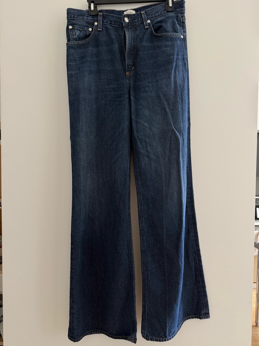 Citizens Of Humanity Dark Blue Wide-Leg Jeans